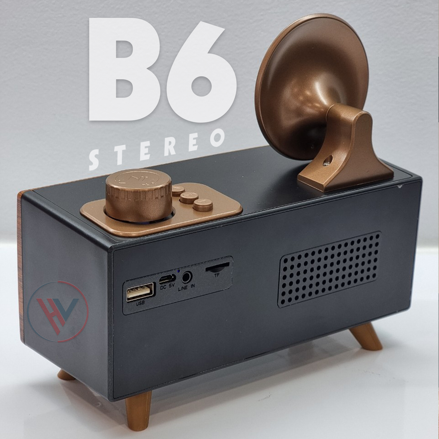 Loa Bluetooth B6 Super Bass - Âm Thanh Hay, Chất Gỗ Cổ Điển Nhỏ Gọn - hình 3