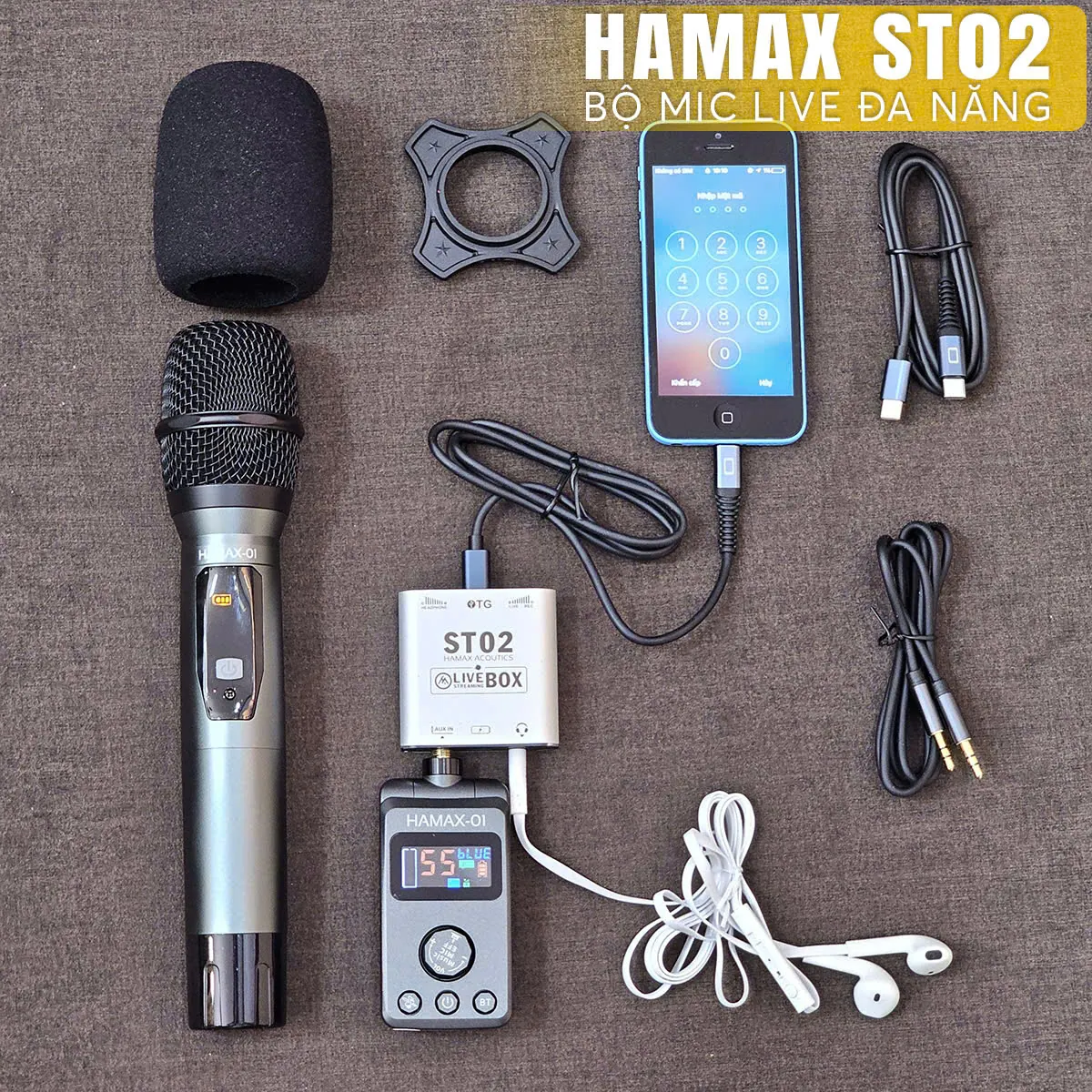 Bộ sản phẩm Hamax ST02 đầy đủ phụ kiện
