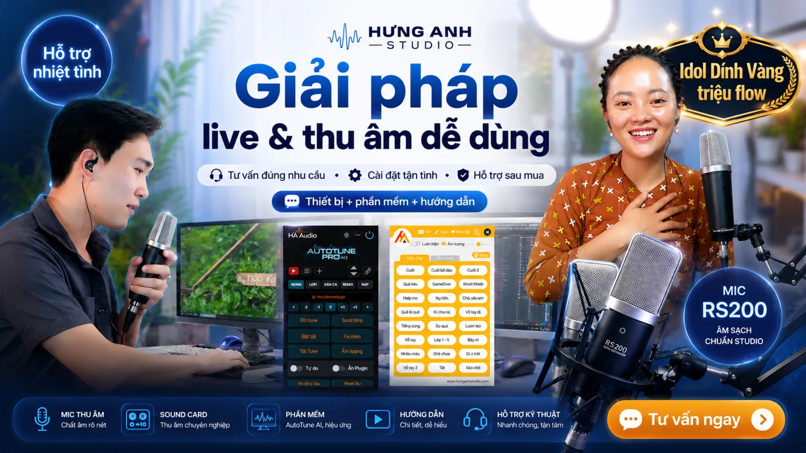 Giải pháp live và thu âm dễ dùng tại Hưng Anh Studio