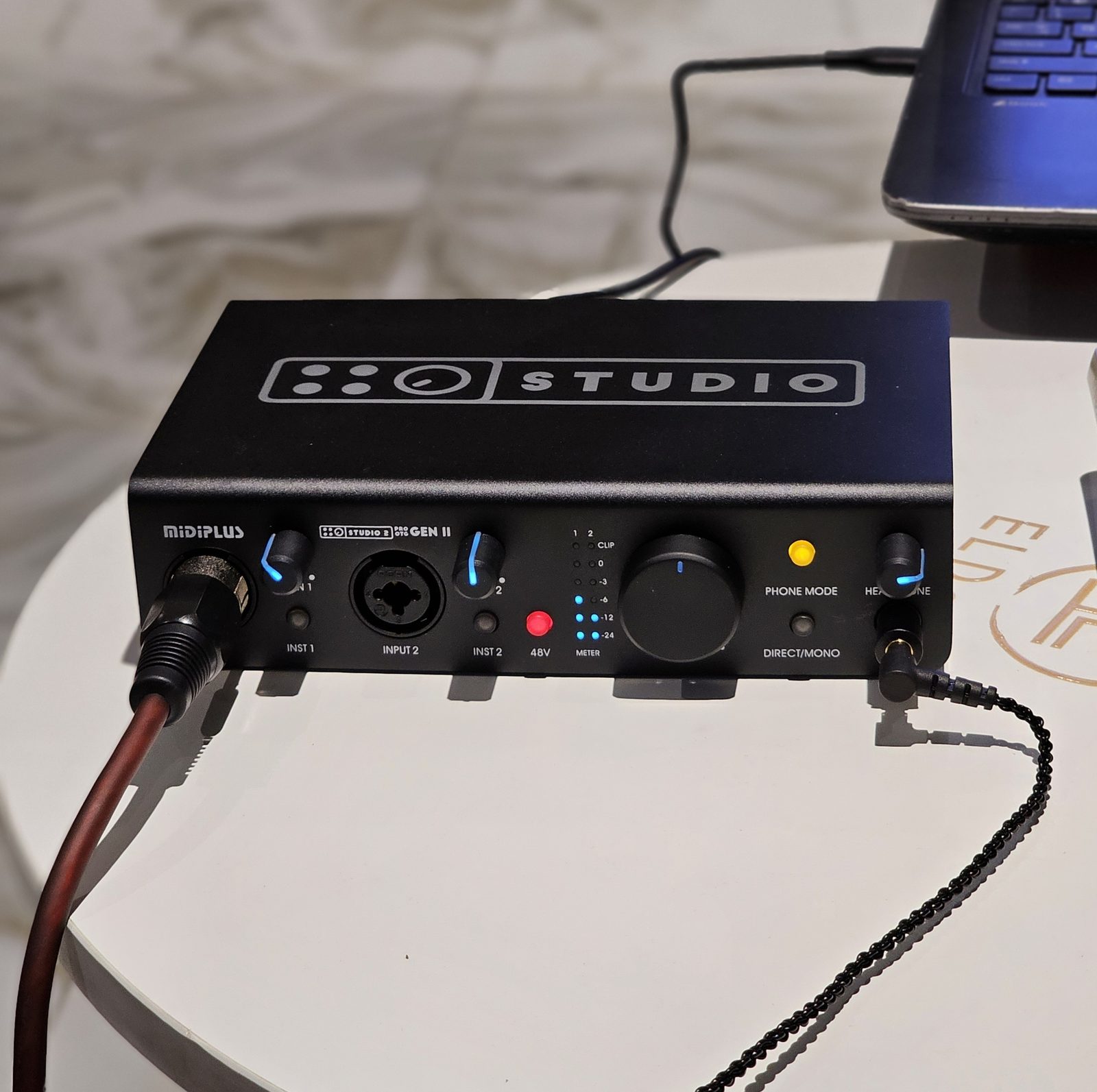 Soundcard MIDIPLUS Studio 2 Pro OTG Gen II setup thu âm thực tế