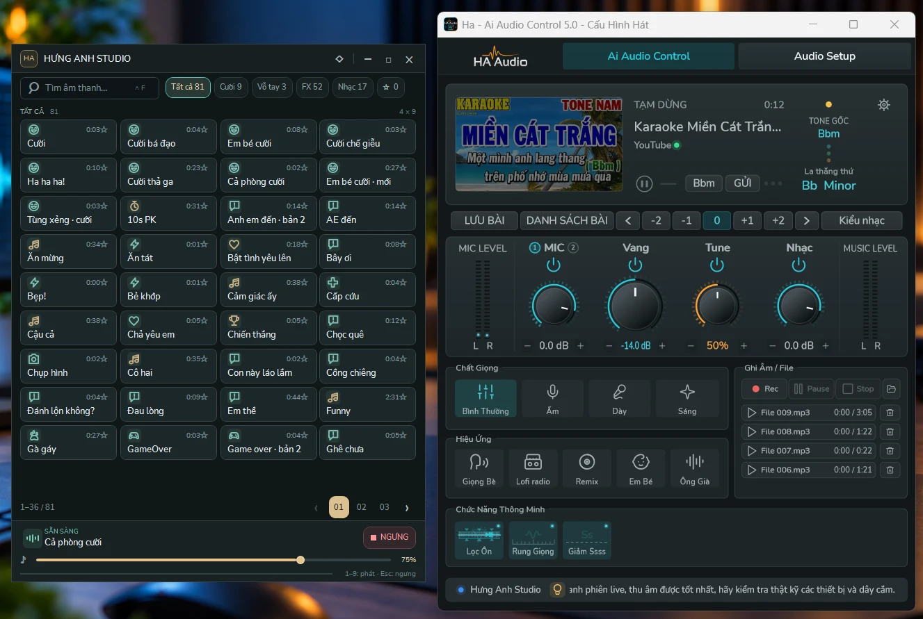 Phần mềm Tiếng Cười phiên bản mới chạy cạnh AutoTune AI Pro 5.0